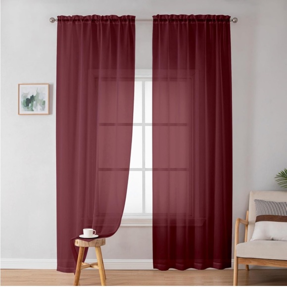 Simple brand burgundy sheer panels - Picture 4 of 9